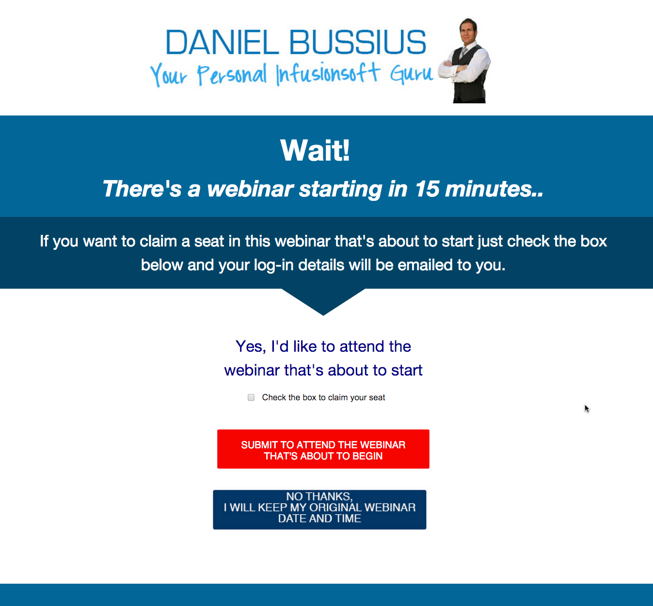 Evergreen Webinar Funnel Landing Page