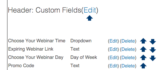 Custom Fields Names for Webinar Funnel