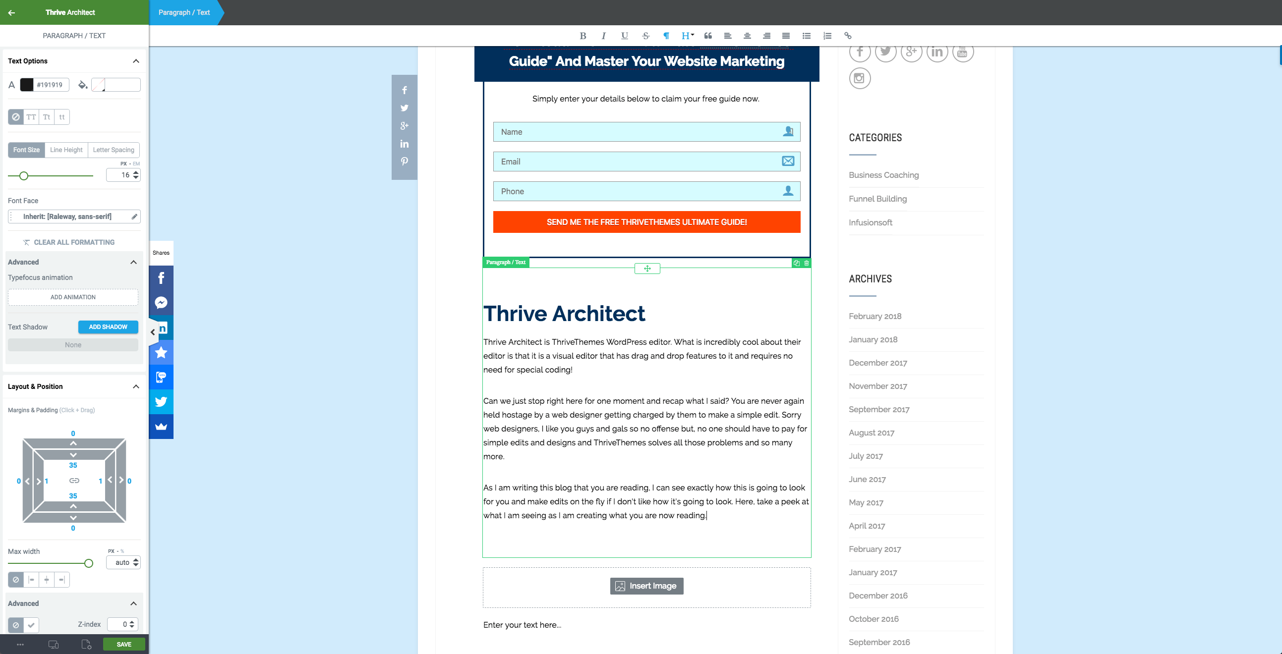 ThriveThemes Architect Example